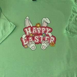 Gildan Mint Green 'Happy Easter' Bunny Graphic Tee